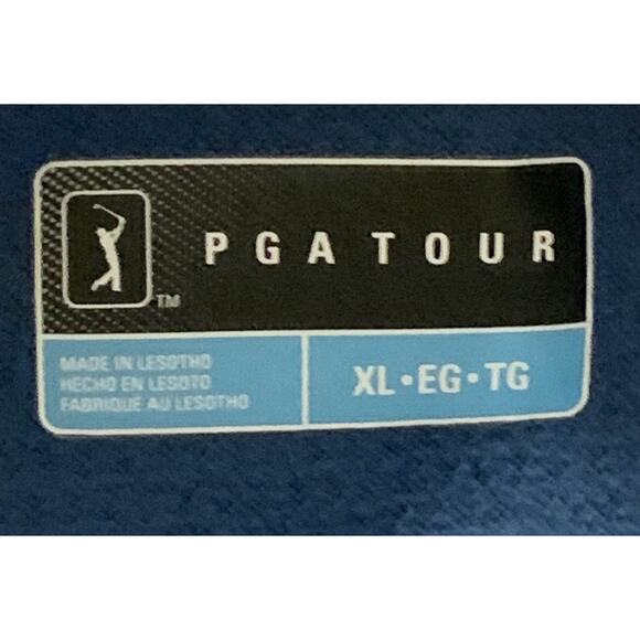 PGA Tour Mens Golf Shirt 2 Tone Blue Sz. XL Quarter Zip Pullover Pockets Sporty - Picture 2 of 12